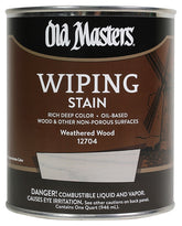 Old Masters 12704 Wiping Stain, Weathered Wood, Liquid, 1 qt, Can
